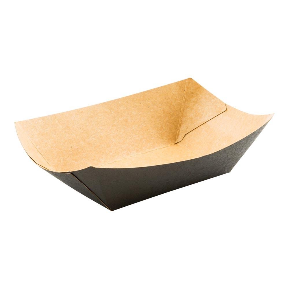 Trays, Food, 3.25 x 2 x 1.50 Inch, Paper, Black, Boat,1 - 50 COUNT
