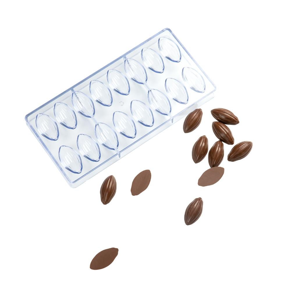 Mold, Candy, 16-Compartment, Cocoa Pod, Pastry Tek Polycarbonate,1 - 1 EACH