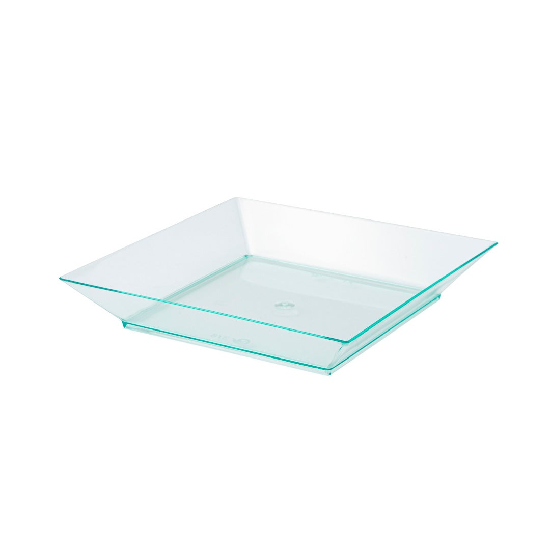 Plates, Modern Small, 4 Inch, Plastic, Sea Green, Square,1 - 100 COUNT
