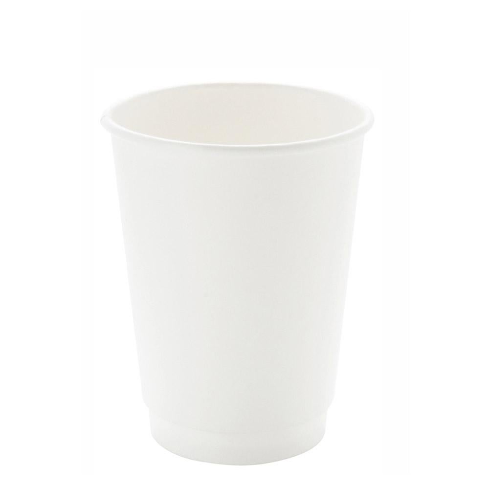 Cups, Hot, 12 Ounce, Paper, White, Double Wall,1 - 25 COUNT