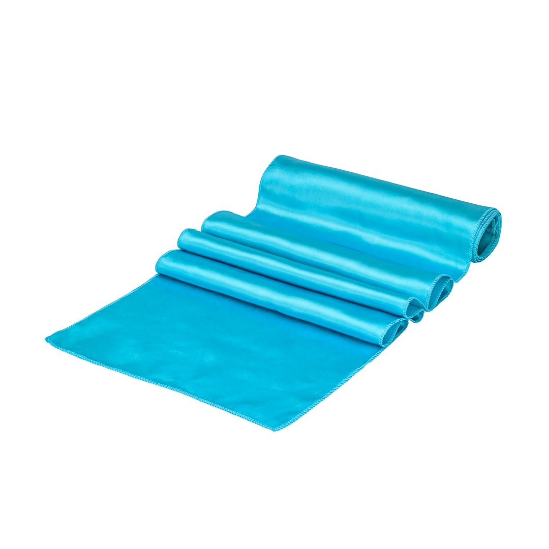 Table Runners, 12 x 108 Inch, Satin, Sky Blue,1 - 10 COUNT