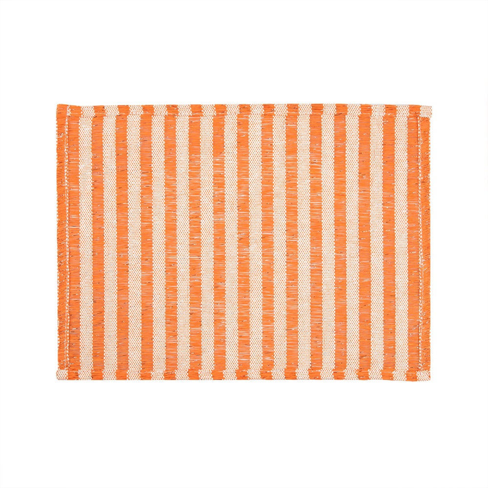 Placemats, 16 x 12 Inch, Orange Stripe, Rectangular,1 - 6 COUNT