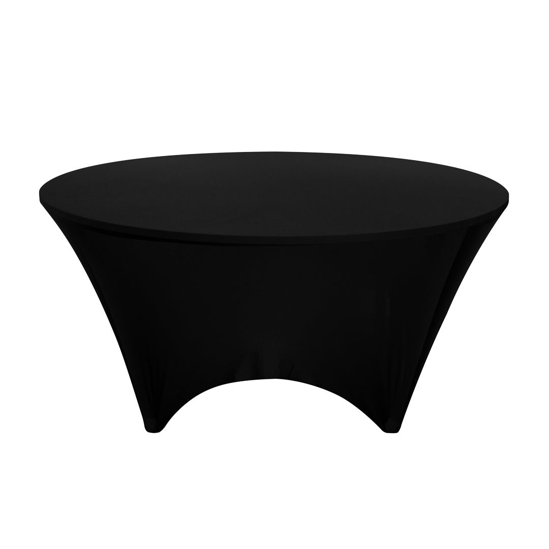 Table Covers, 72 Inch, Spandex, Black, Round,1 - 10 COUNT