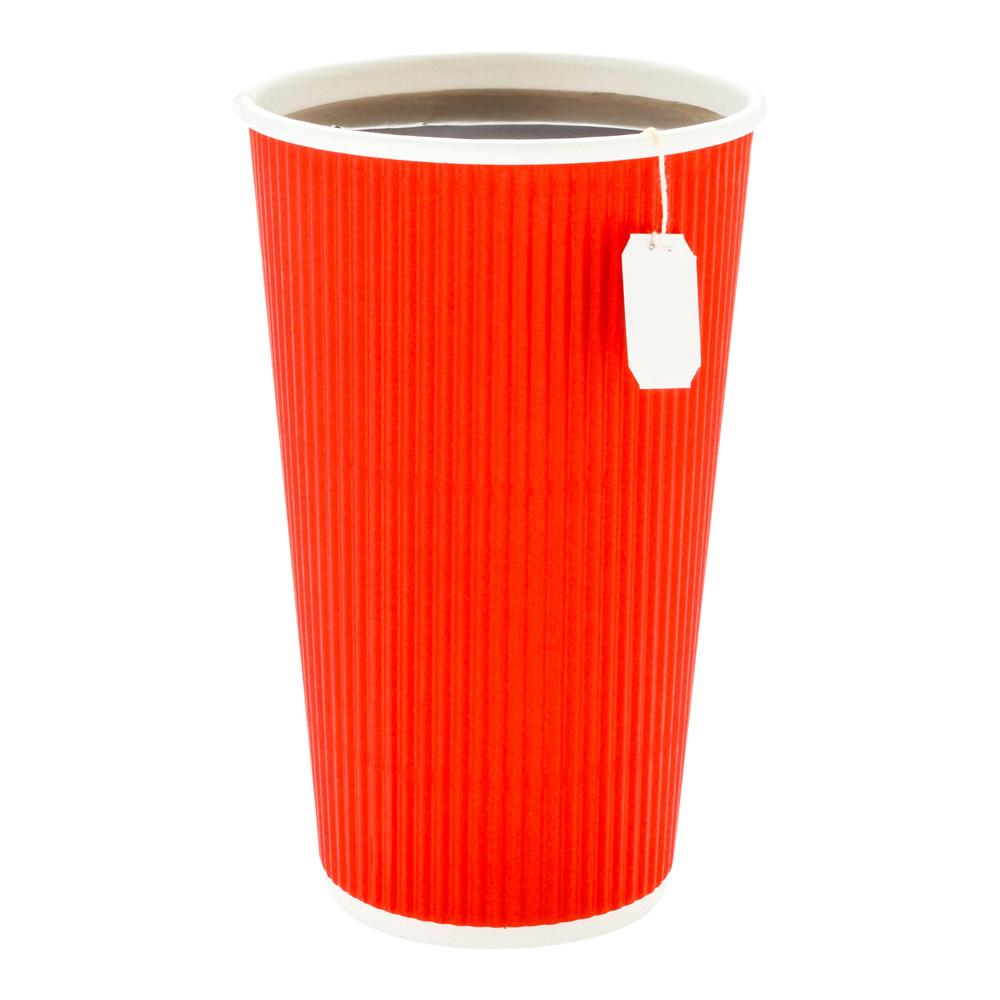 Cups, Hot, 20 Ounce, Paper, Red, Ripple Wall,1 - 10 COUNT