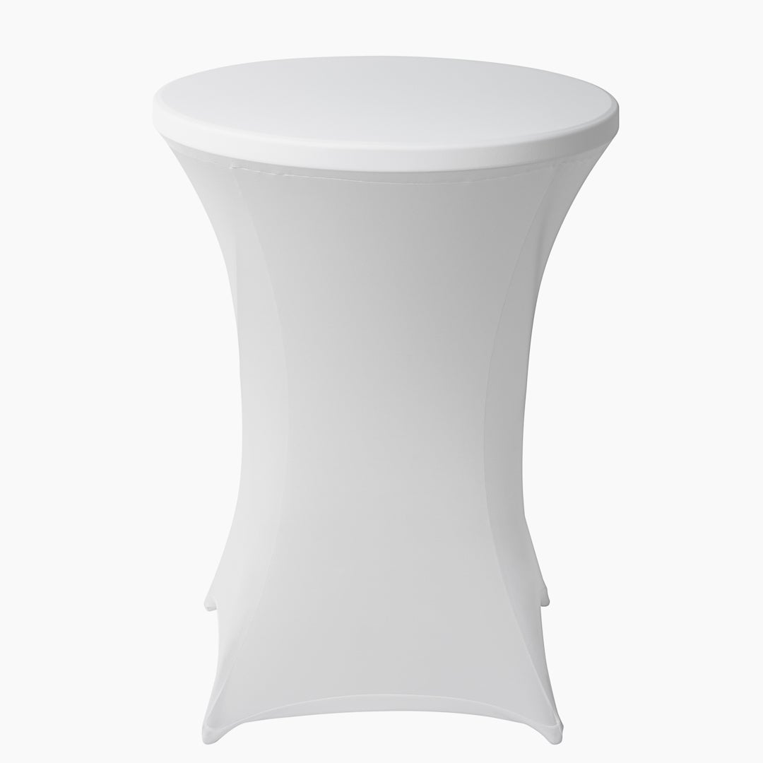 Table Covers, 32 Inch, Spandex, White, Round,1 - 10 COUNT
