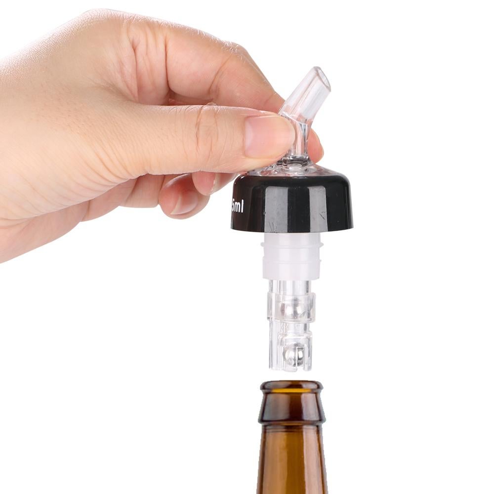 Pourer, Measured, 1.3 Ounce, Clear with Black Collar,1 - 10 COUNT