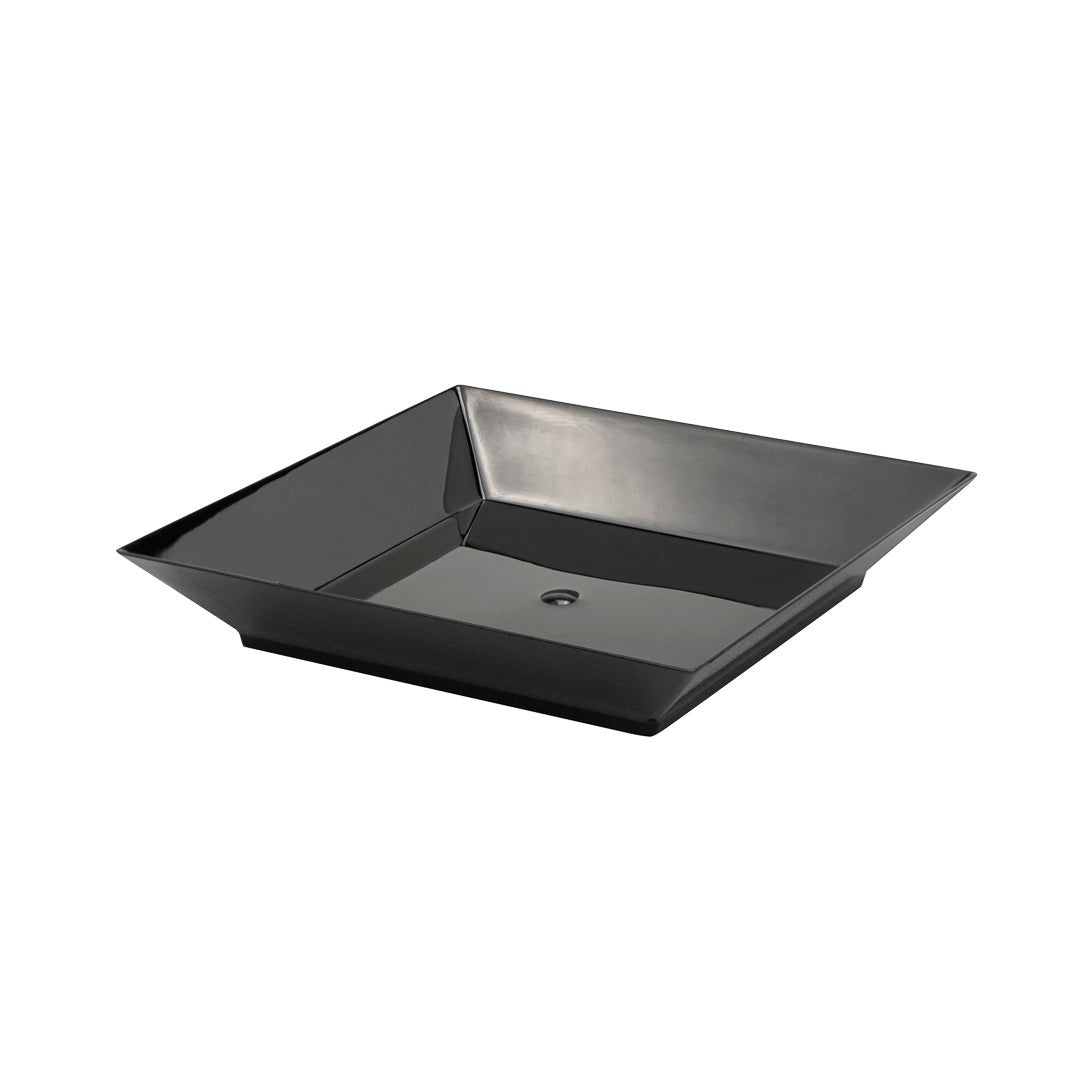 Plates, Modern Small, 4 Inch, Plastic, Black, Square,1 - 100 COUNT