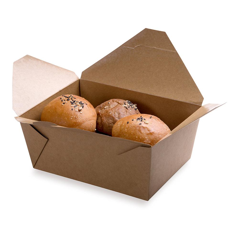 Containers, Take-Out, 98 Ounce, Paper, Kraft, Rectangular, 8.5 x 6.25 x 3.5 Inch,1 - 50 COUNT