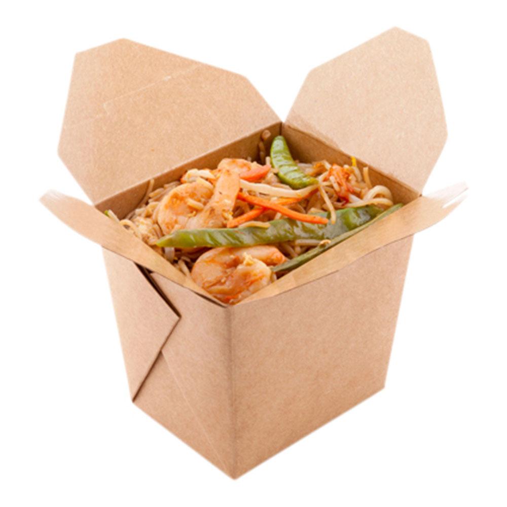 Containers, Noodle Take-Out, 16 Ounce, Paper, Kraft, Square,1 - 25 COUNT