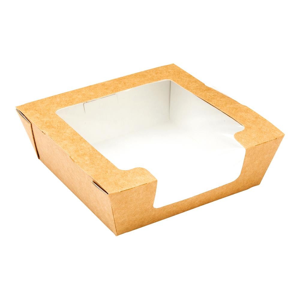 Box, Salad, Cafe Vision 26 Ounce, Paper, Kraft, Rectangular, 5.75 x 5.75 x 1.75 Inch,50 - 1 EACH