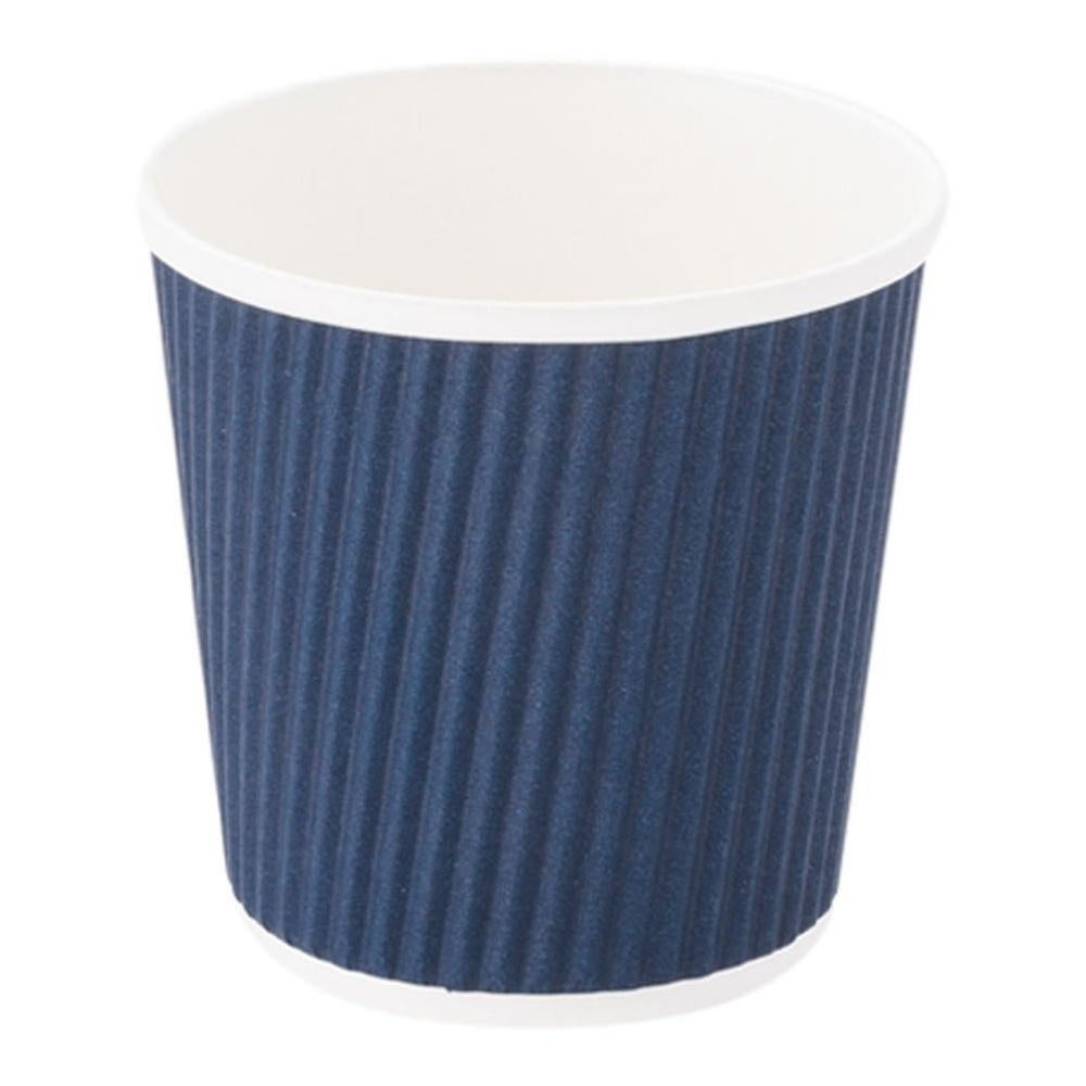 Cups, Hot, 4 Ounce, Paper, Midnight Blue, Ripple Wall,1 - 25 COUNT