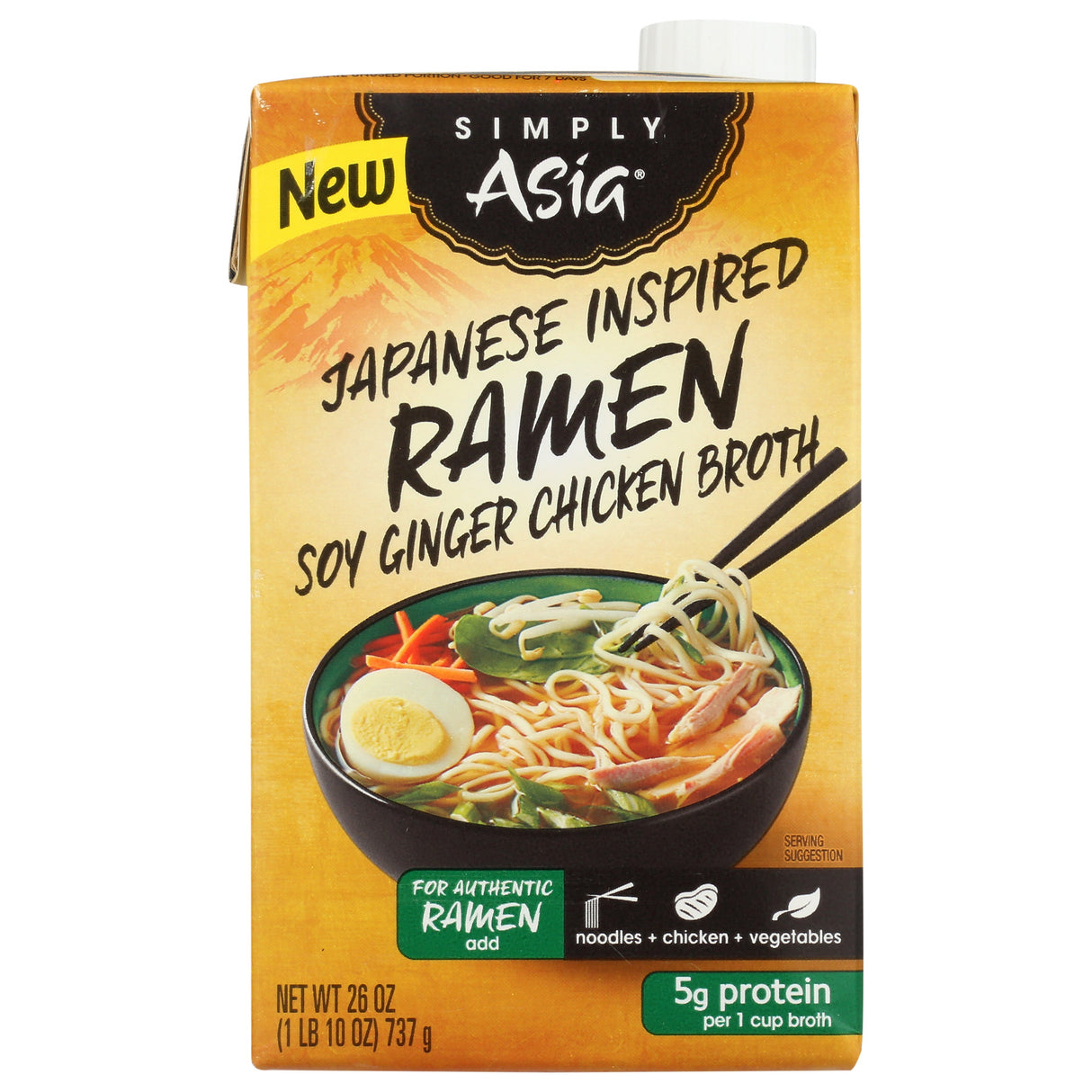 Broth, Ramen, Soy Ginger Chicken,6 - 26 OUNCE