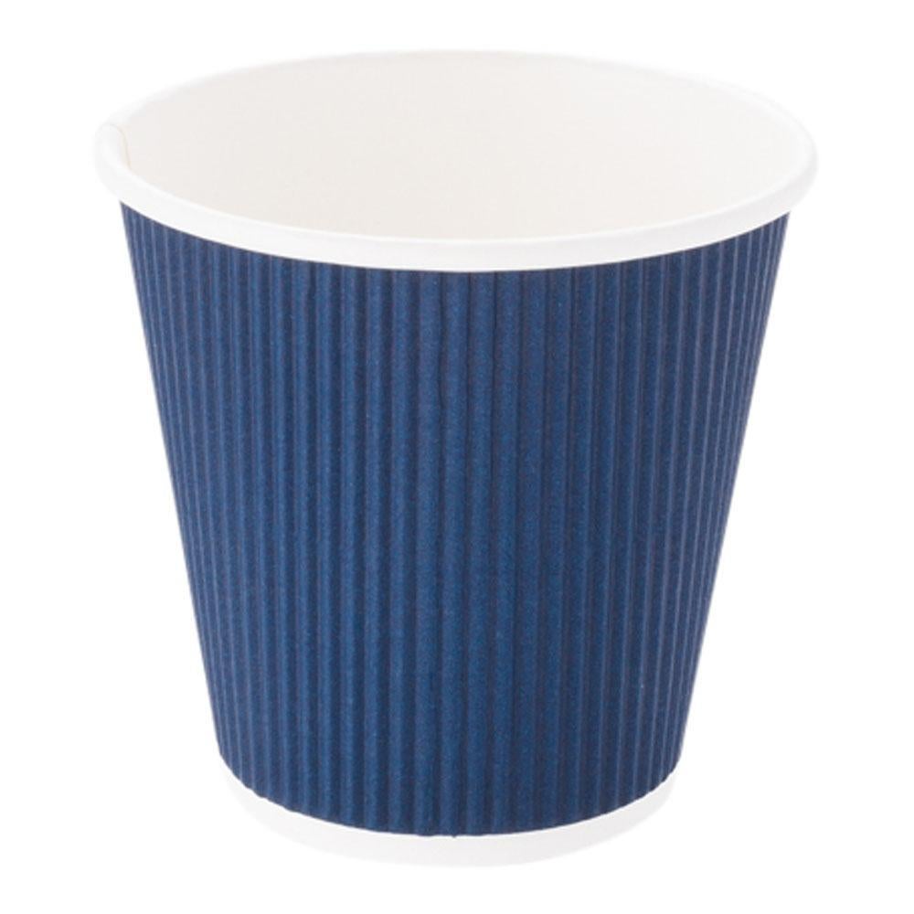 Cups, Hot, 8 Ounce, Paper, Midnight Blue, Ripple Wall,1 - 25 COUNT