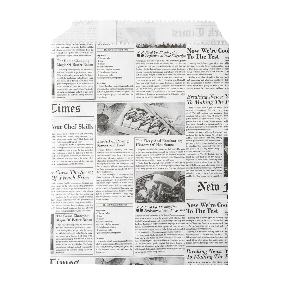 Bags, 7 x 5 Inch, Greaseproof Paper, Newsprint,1 - 100 COUNT