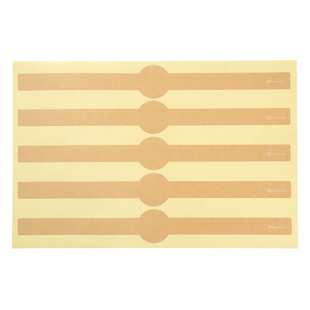 Packaging Bands, Take-Out, 12 x 1.5 Inch, Paper, Kraft, with Self-Adhesive Sticker,1 - 100 COUNT