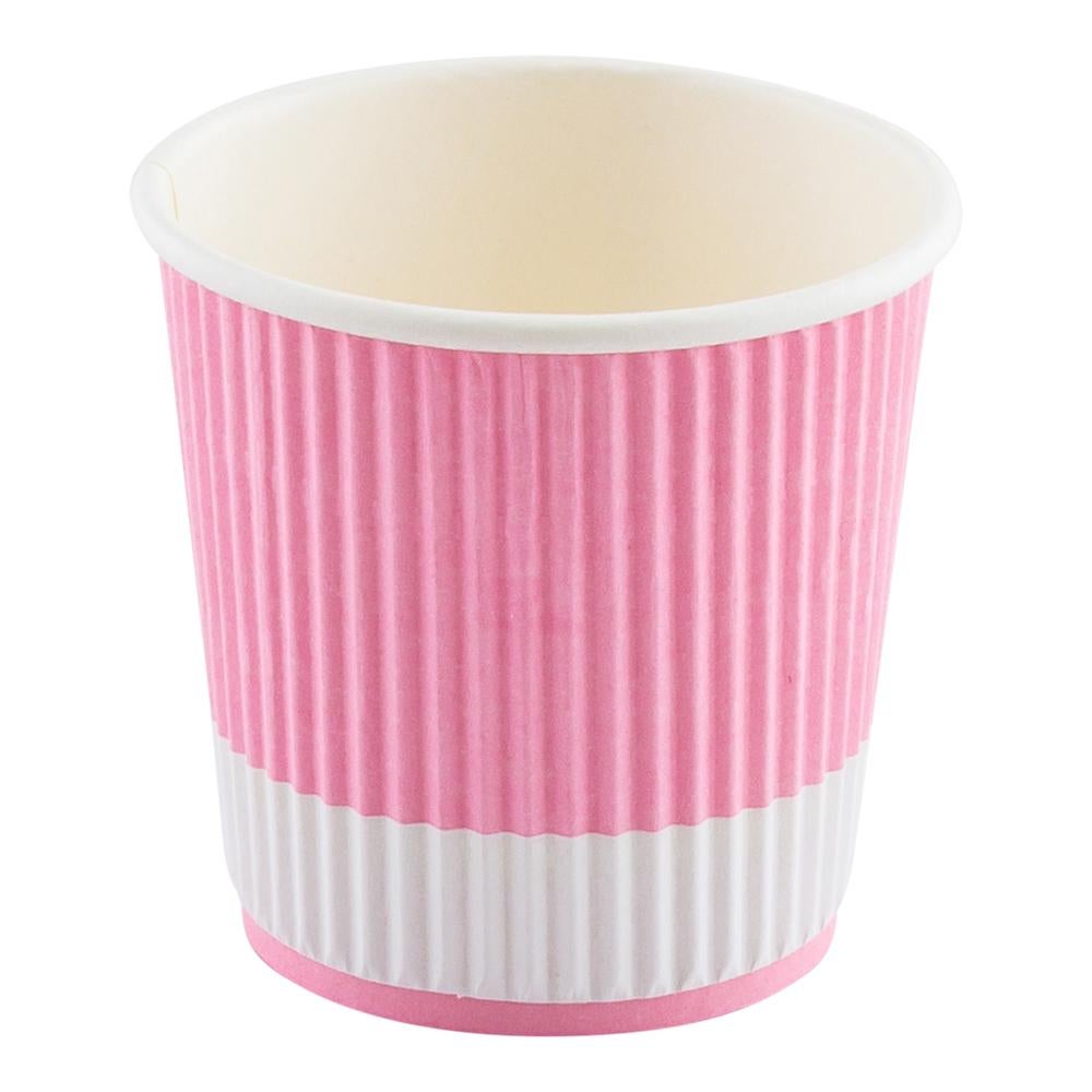 Cups, Hot, 4 Ounce, Paper, Light Pink, Ripple Wall,1 - 25 COUNT