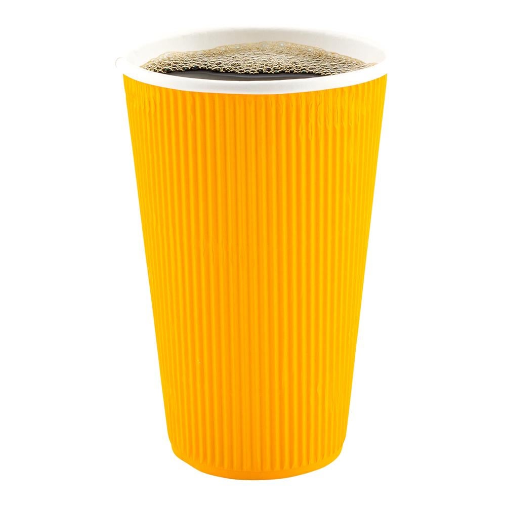 Cups, Hot, 20 Ounce, Paper, Yellow, Ripple Wall,1 - 10 COUNT
