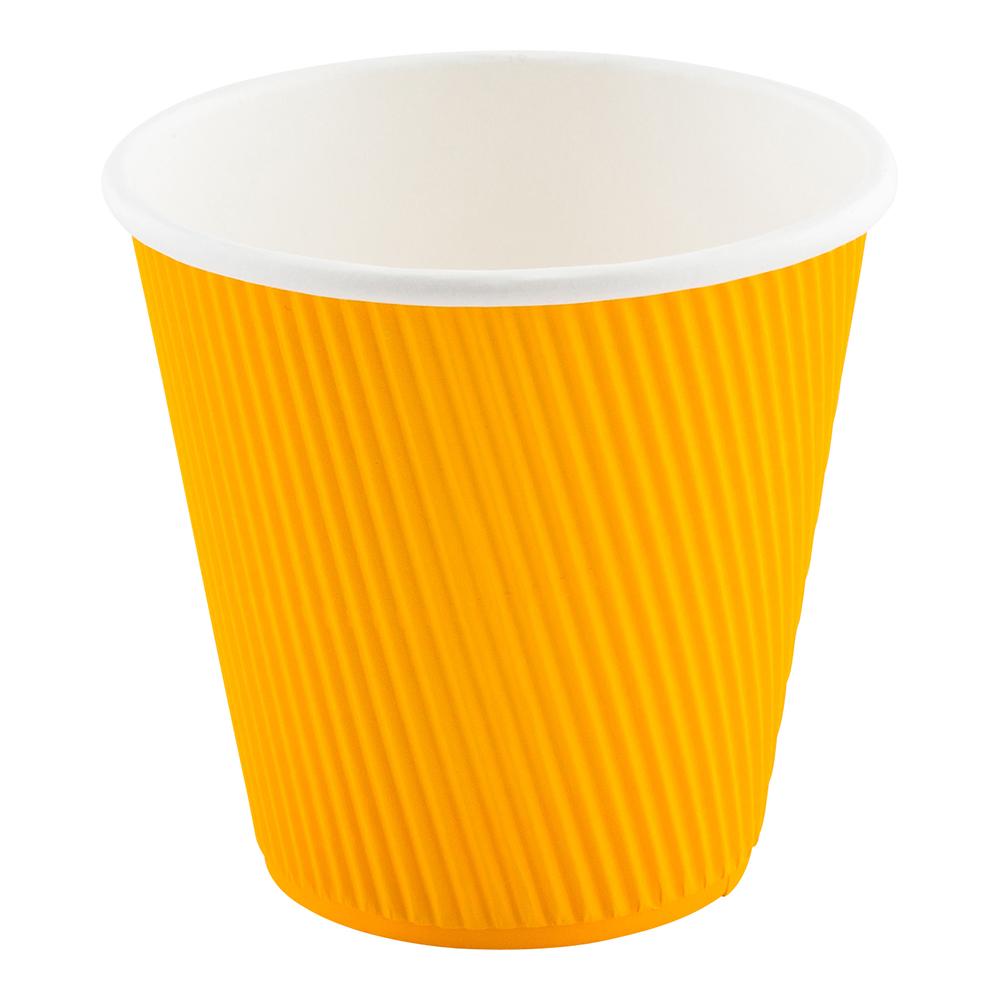 Cups, Hot, 8 Ounce, Paper, Yellow, Ripple Wall,1 - 25 COUNT