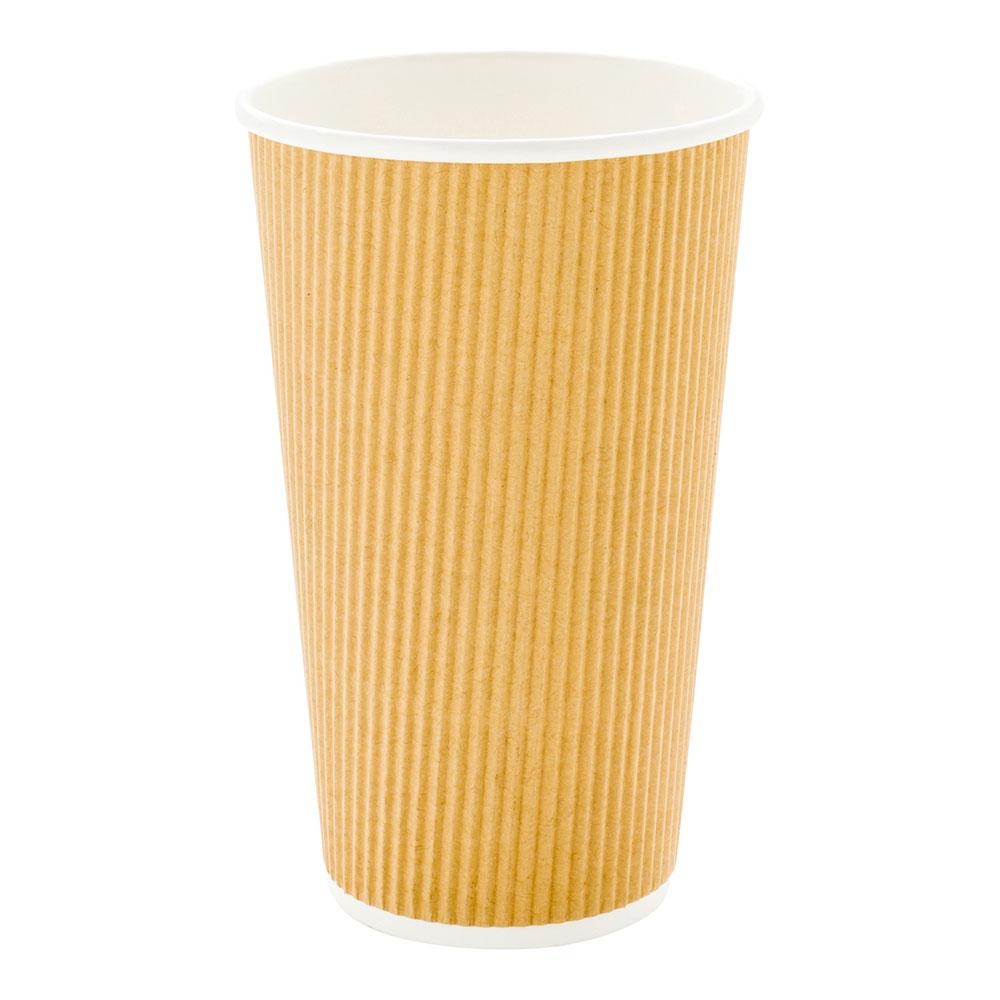 Cups, Hot, 20 Ounce, Paper, Kraft, Ripple Wall,1 - 10 COUNT