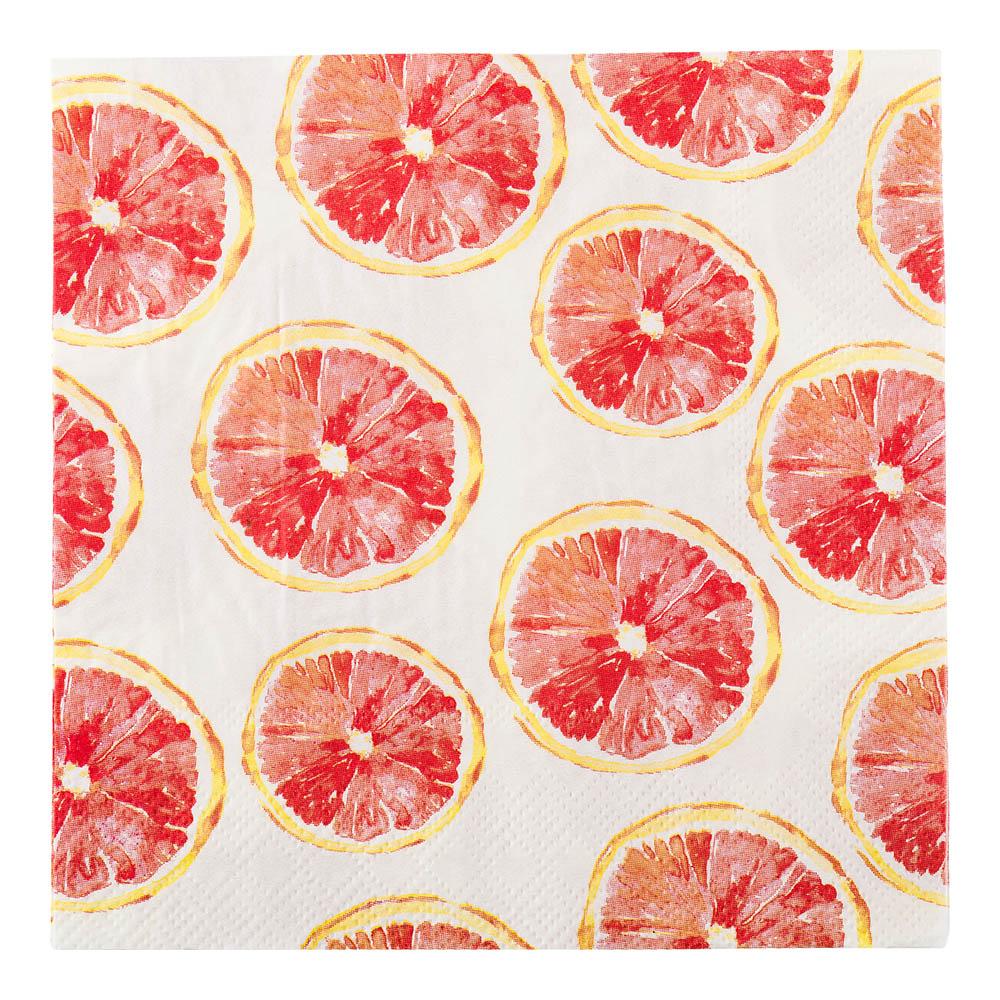Napkins, Lunch, White with Grapefruit, 13 x 13 Inch,1 - 20 COUNT