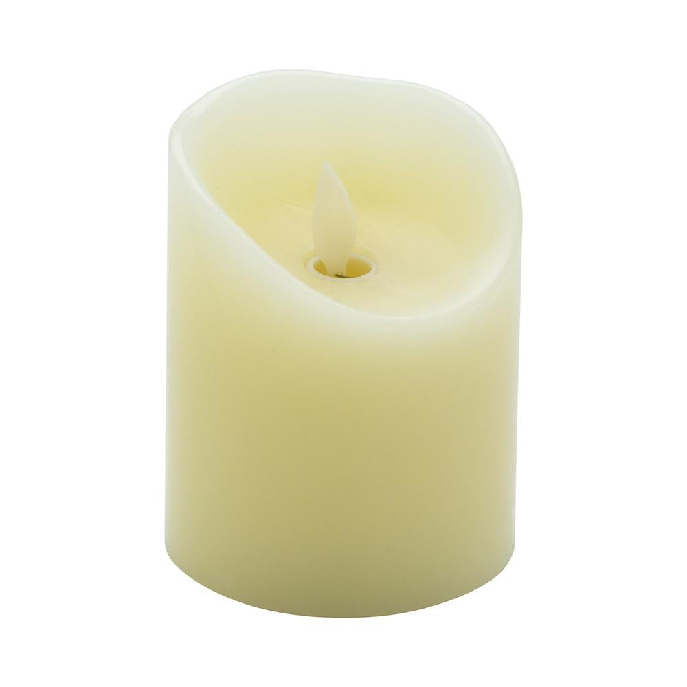 Candle, Pillar, Flameless, 3.25 x 4 Inch, Ivory, Wax, Programmable,1 - 1 EACH