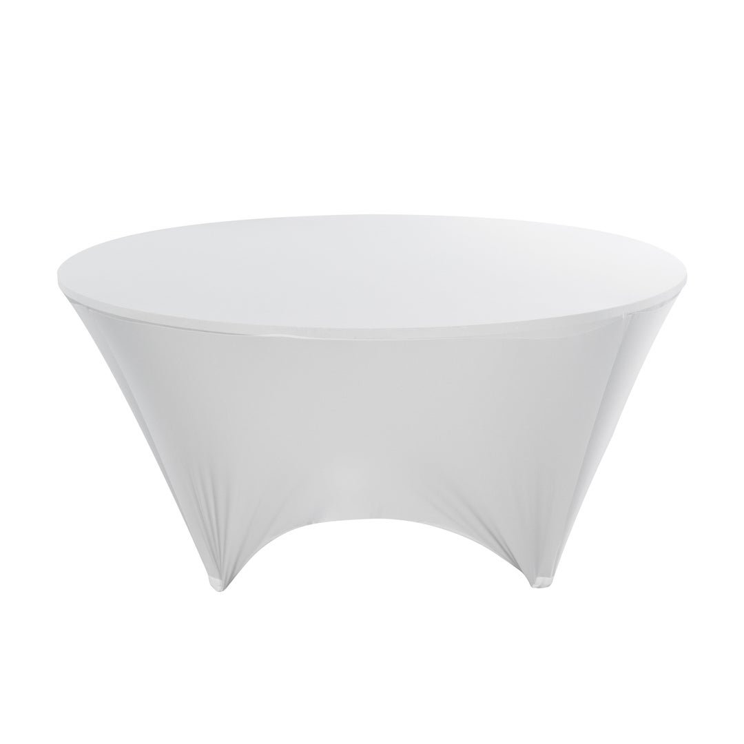 Table Covers, 72 Inch, Spandex, White, Round,1 - 10 COUNT