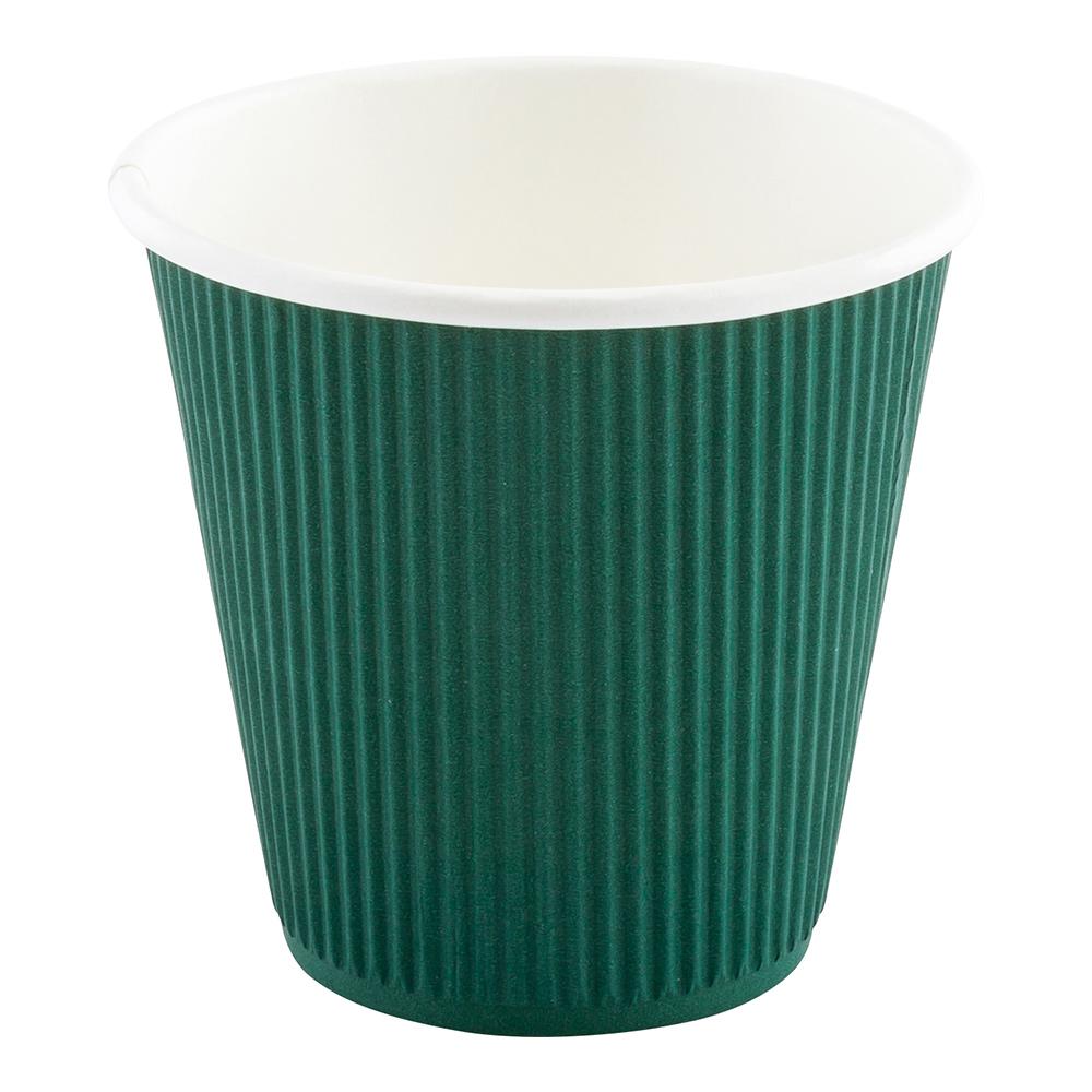 Cups, Hot, 8 Ounce, Paper, Forest Green, Ripple Wall,1 - 25 COUNT