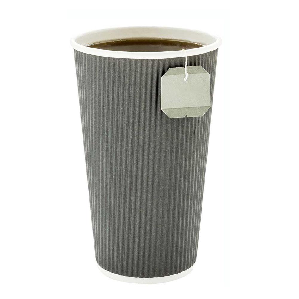 Cups, Hot, 20 Ounce, Paper, Gray, Ripple Wall,1 - 10 COUNT