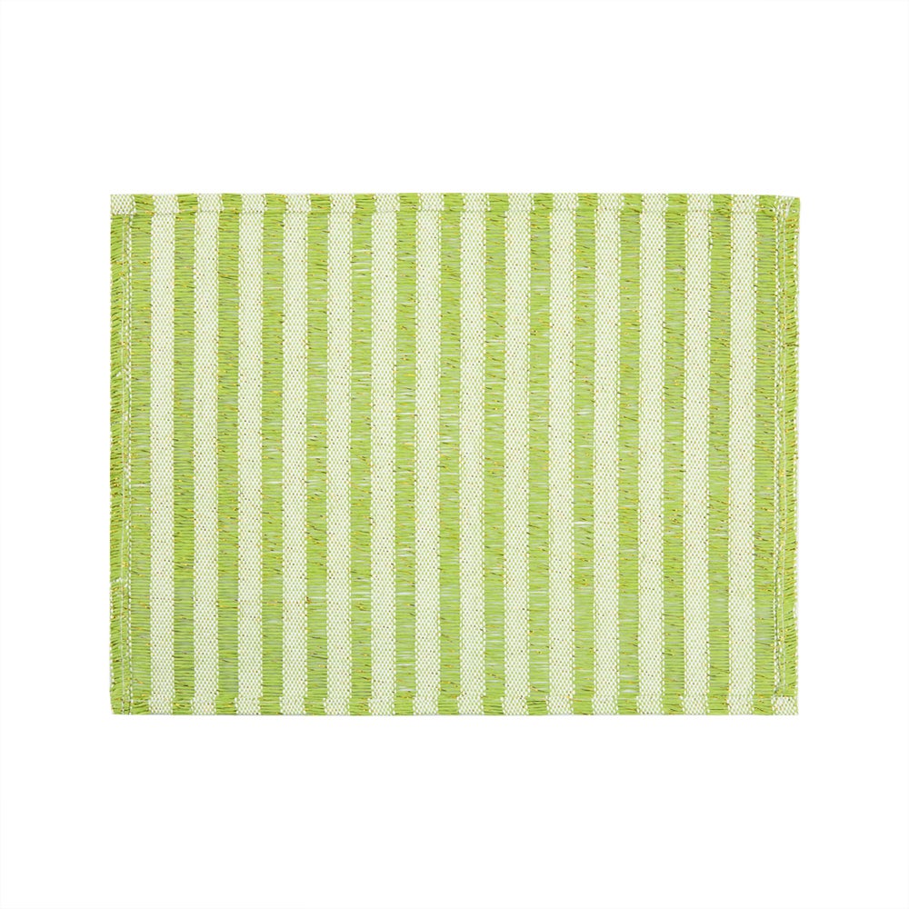 Placemats, 16 x 12 Inch, Green Stripe, Rectangular,1 - 6 COUNT