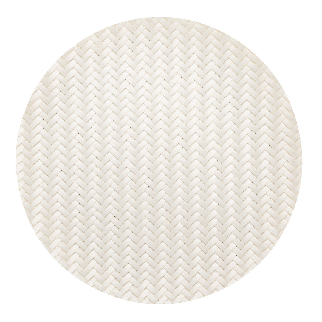 Placemats, 15 Inch, Vinyl, Pearl, Round, Woven,1 - 6 COUNT