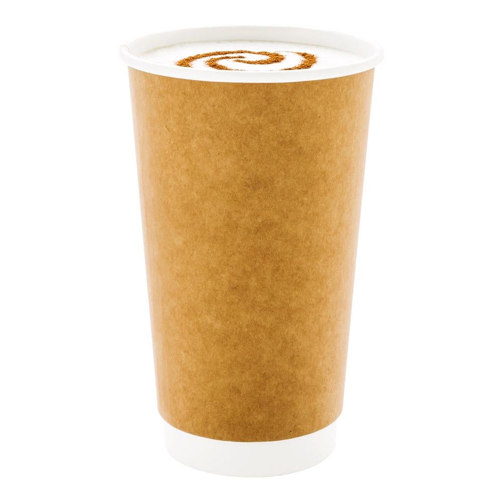 Cups, Hot, 20 Ounce, Paper, Kraft, Double Wall,1 - 10 COUNT