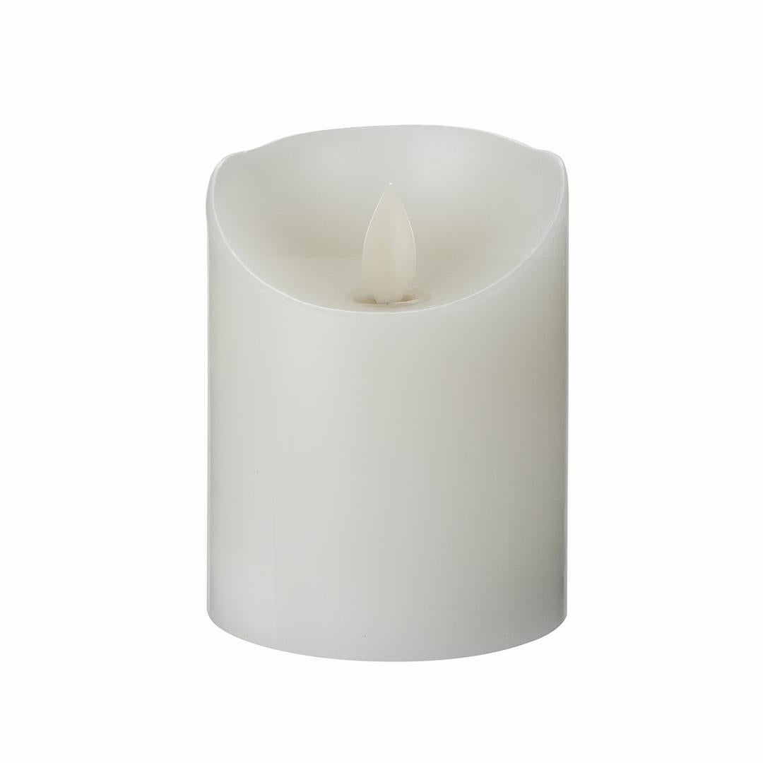 Candle, Pillar, Flameless, 3.25 x 4 Inch, White, Wax, Programmable,1 - 1 EACH