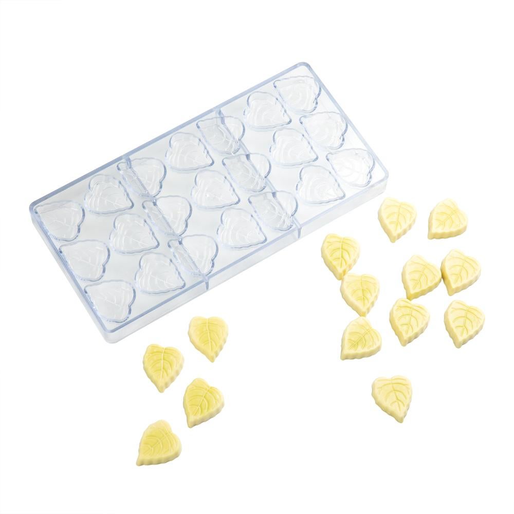 Mold, Candy, 21-Compartment, Leaf, Pastry Tek Polycarbonate,1 - 1 EACH