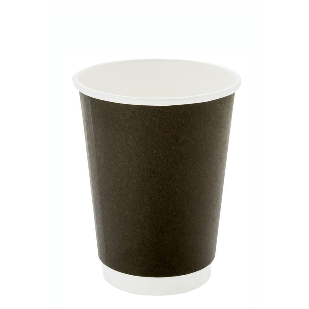 Cups, Hot, 12 Ounce, Paper, Black, Double Wall,1 - 25 COUNT