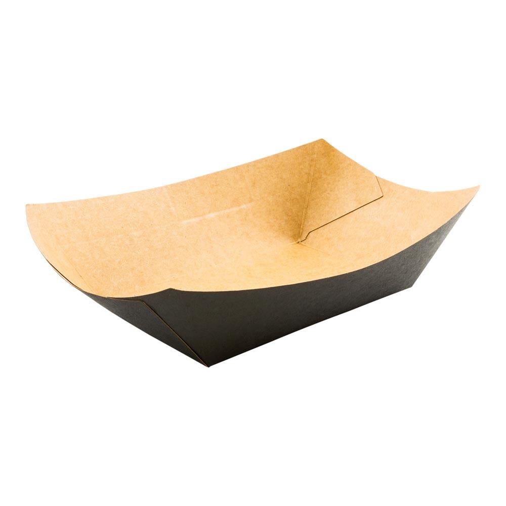 Trays, Food, 5.50 x 3.50 x 2 Inch, Paper, Black, Boat,1 - 50 COUNT