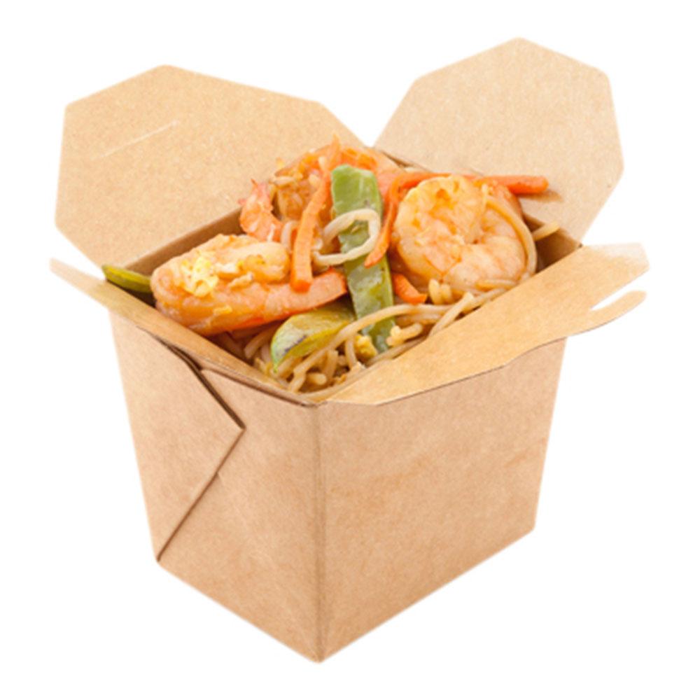 Containers, Noodle Take-Out, 8 Ounce, Paper, Kraft, Square,1 - 25 COUNT
