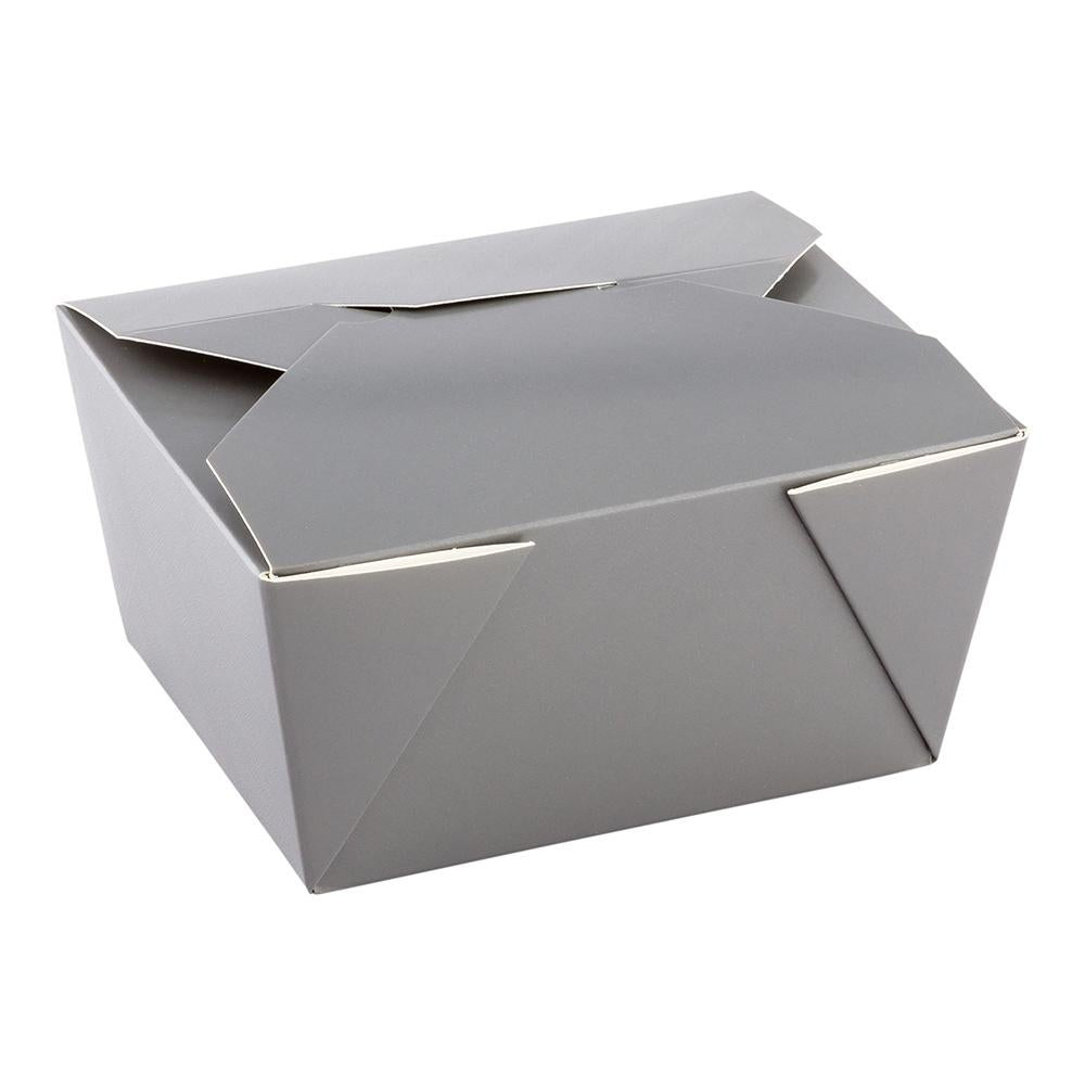 Containers, Take-Out, 30 Ounce, Paper, Gray, Rectangular, 5 x 4 x 2.50 Inch,1 - 50 COUNT