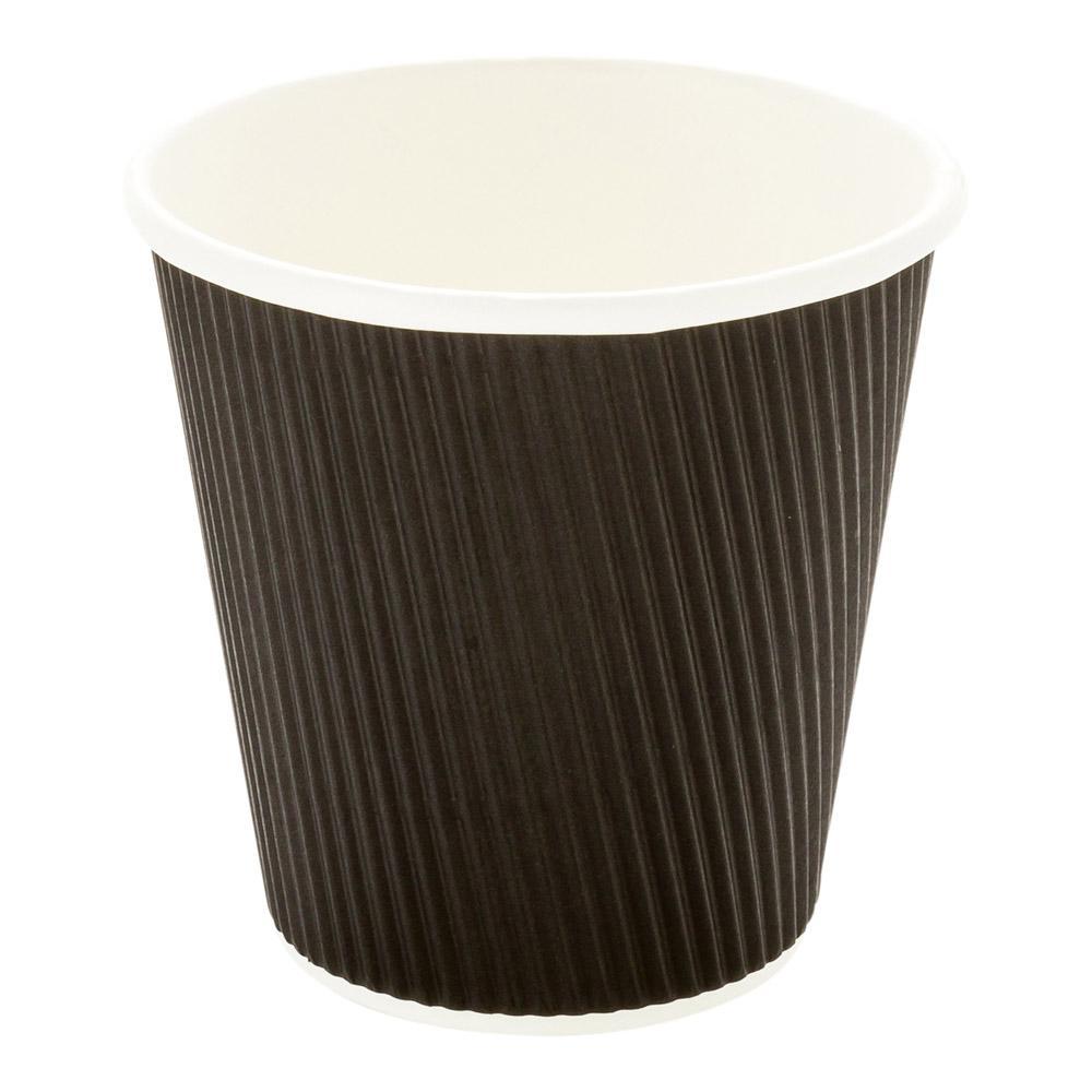 Cups, Hot, 8 Ounce, Paper, Black, Ripple Wall,1 - 25 COUNT