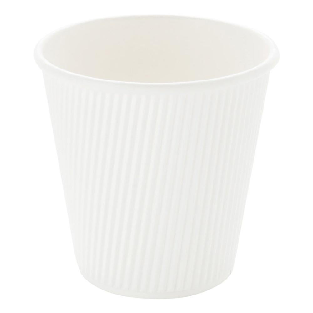 Cups, Hot, 8 Ounce, Paper, White, Ripple Wall,1 - 25 COUNT
