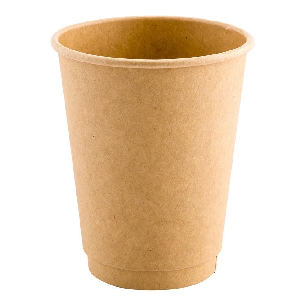 Cups, Hot, 12 Ounce, Paper, Kraft, Double Wall,1 - 25 COUNT