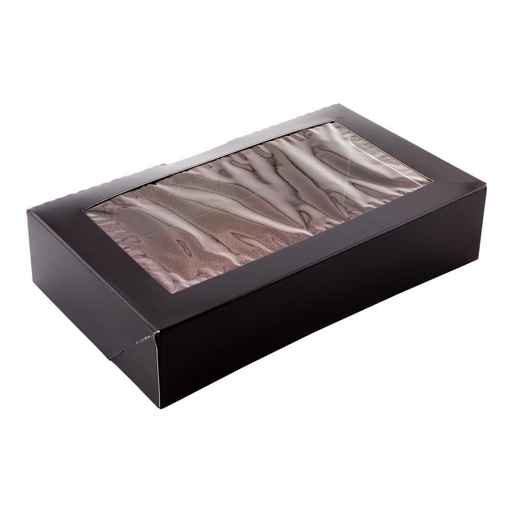 Containers, Sushi, 8 x 4.75 x 1.75 Inch, Paper, Black, Rectangular, with Window,1 - 50 COUNT