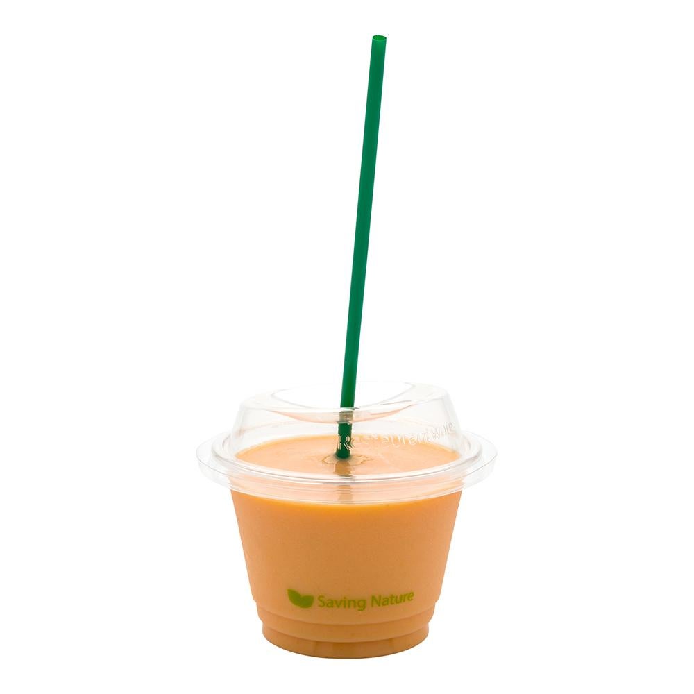 Straws, 8.25 Inch, Plastic, Green, Unwrapped, Compostable,1 - 100 COUNT