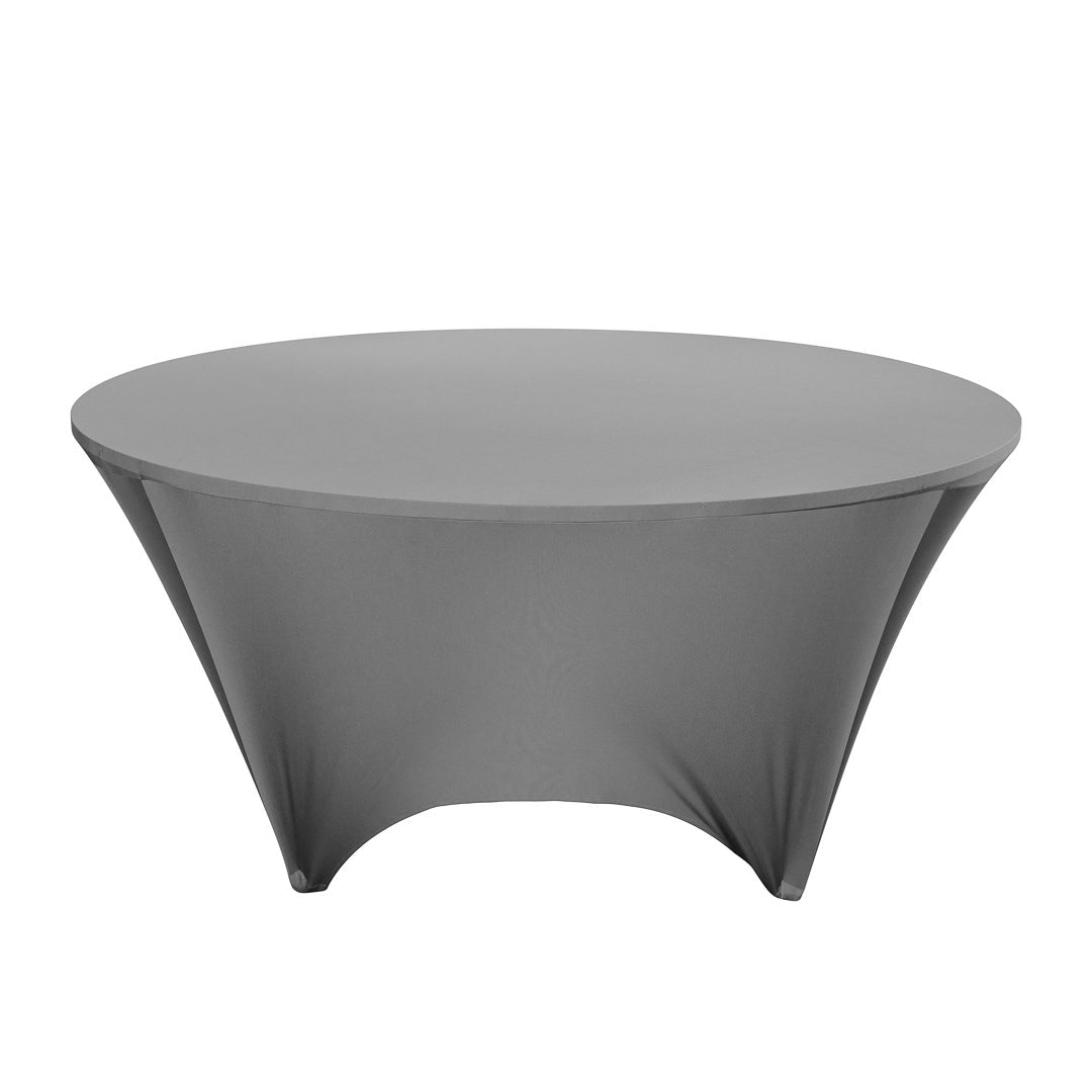 Table Covers, 72 Inch, Spandex, Charcoal Gray, Round,1 - 10 COUNT