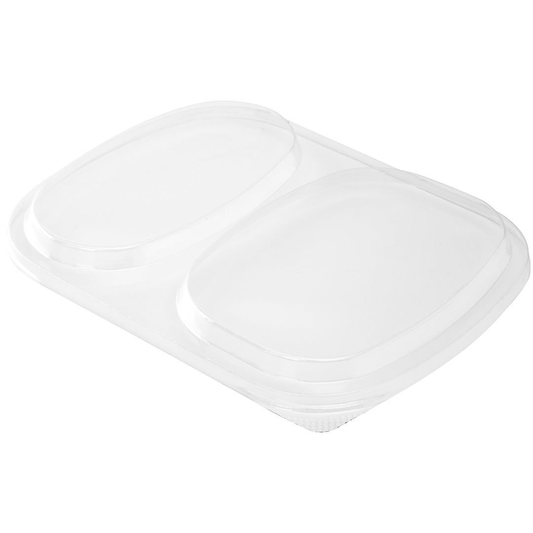 Lids, Foil Lux, Plastic, Clear, for 2 Compartment Foil Containers,1 - 100 COUNT