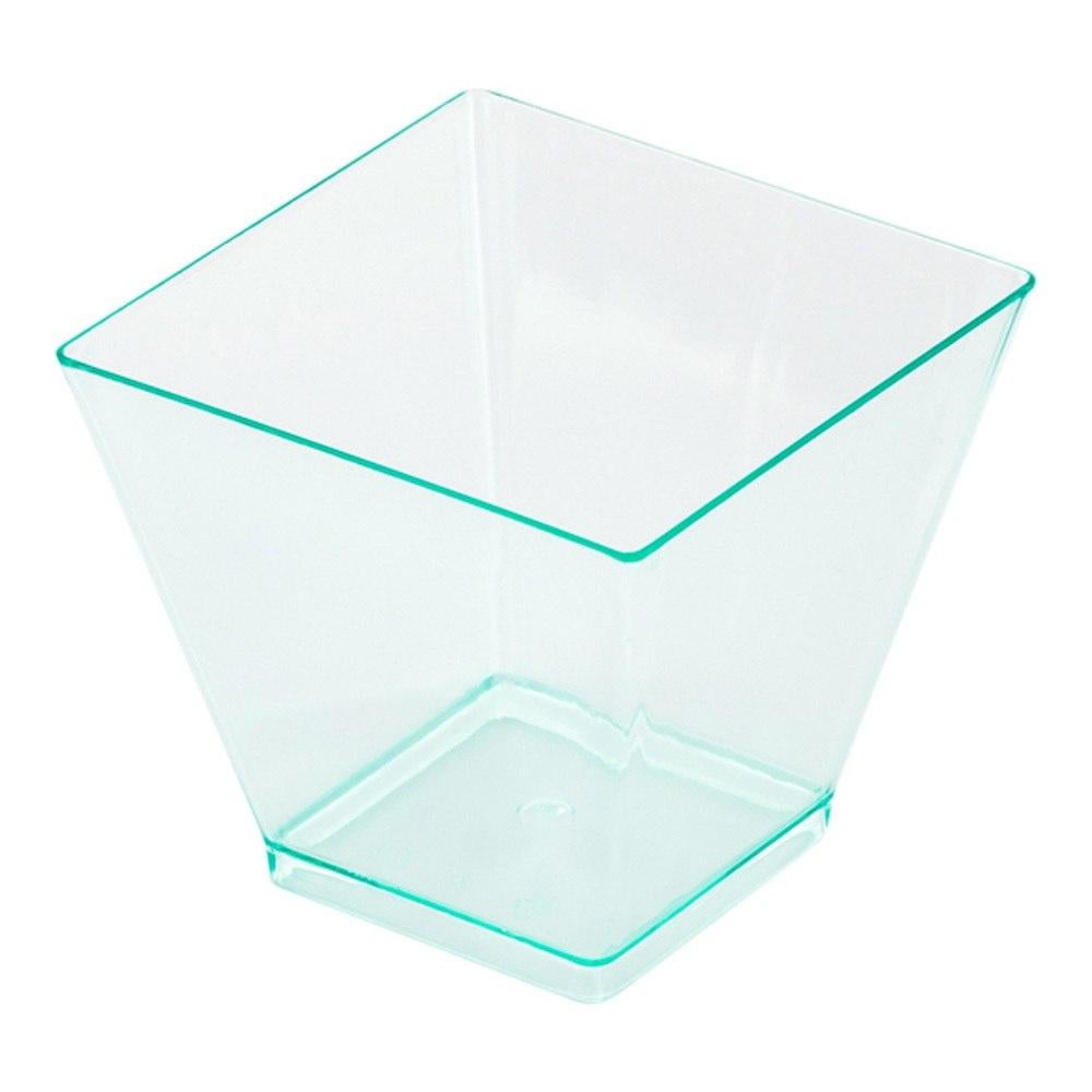 Cups, Dessert, 2 Ounce, Plastic, Sea Green, Square Mini Kova,1 - 20 COUNT