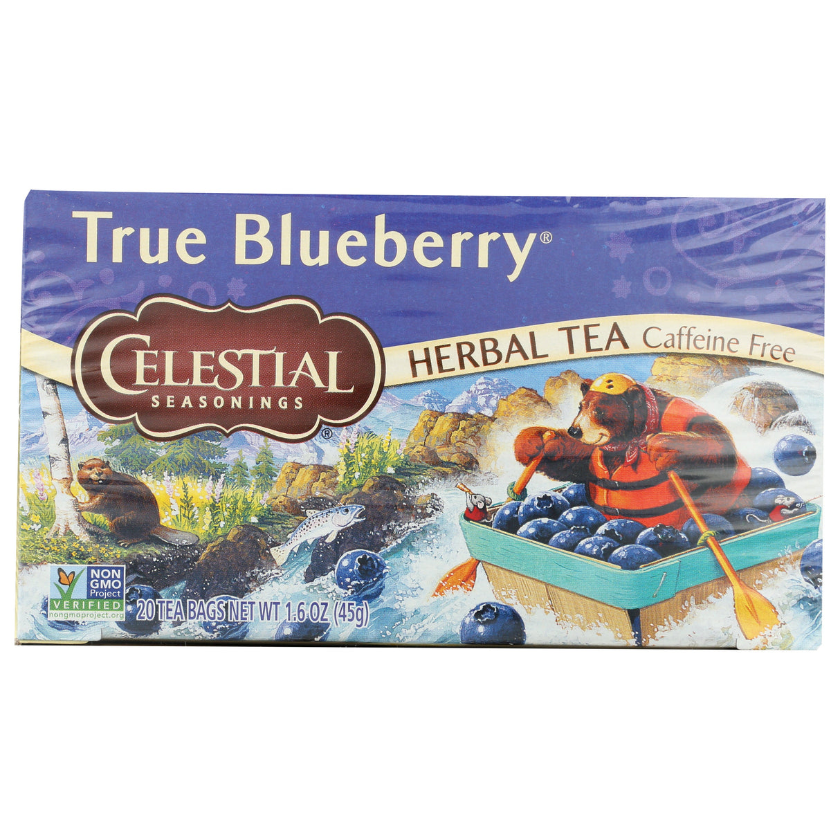 Tea, Herbal, Blueberry, Individually Wrapped with String,6 - 20 COUNT