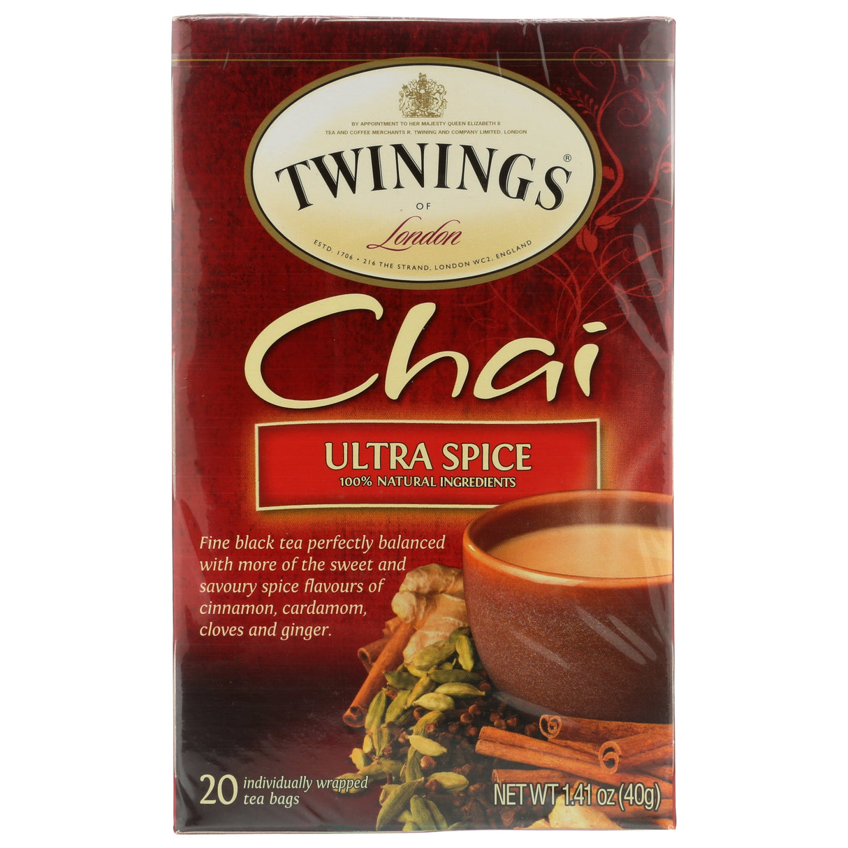Tea, Black, Chai, Individually Wrapped with String,6 - 20 COUNT