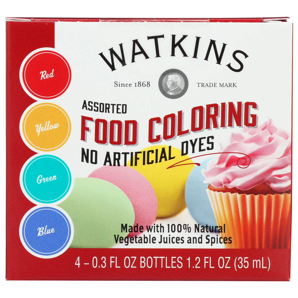 Food Color, Assorted, Liquid,6 - 1.2 FLUID