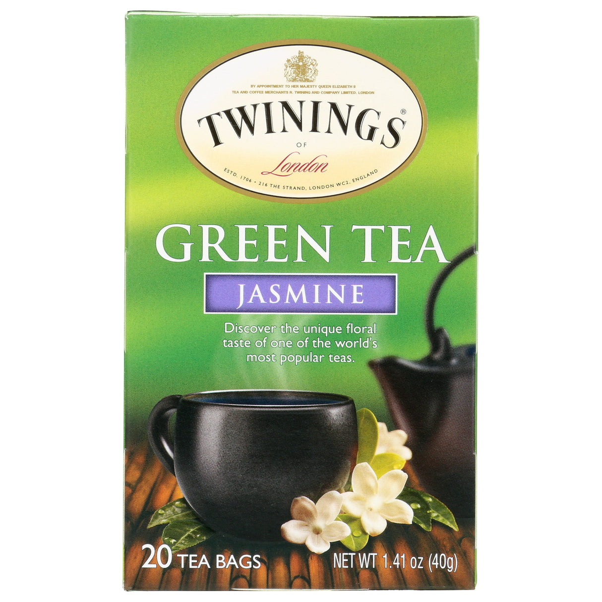 Tea, Green, Jasmine, Individually Wrapped with String,6 - 20 COUNT