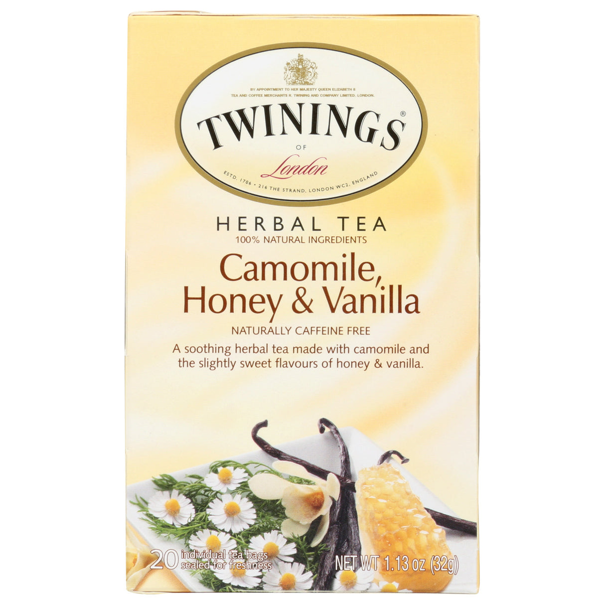 Tea, Herbal, Camomile Honey & Vanilla, Individually Wrapped with String,6 - 20 COUNT